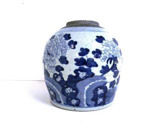 Oriental blue and white ginger jar