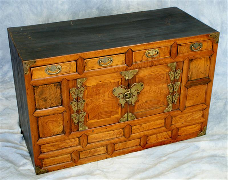Oriental camphor wood chest with