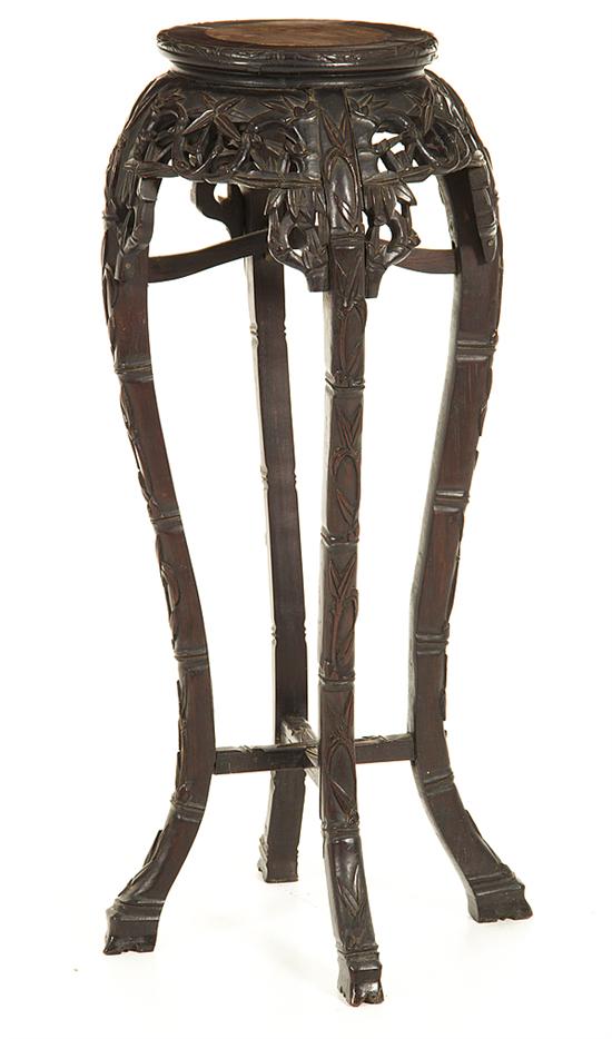 Oriental carved hardwood
