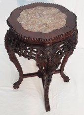 ORIENTAL CARVED TEAKWOOD STAND