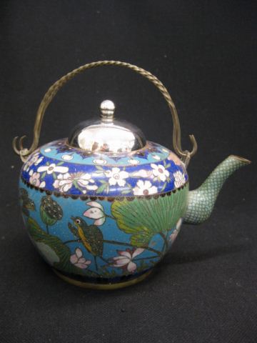 Oriental Cloisonne Teapot floral on