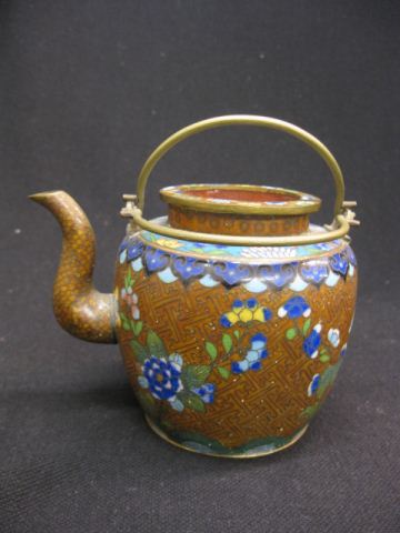 Oriental Cloisonne Teapot floral on