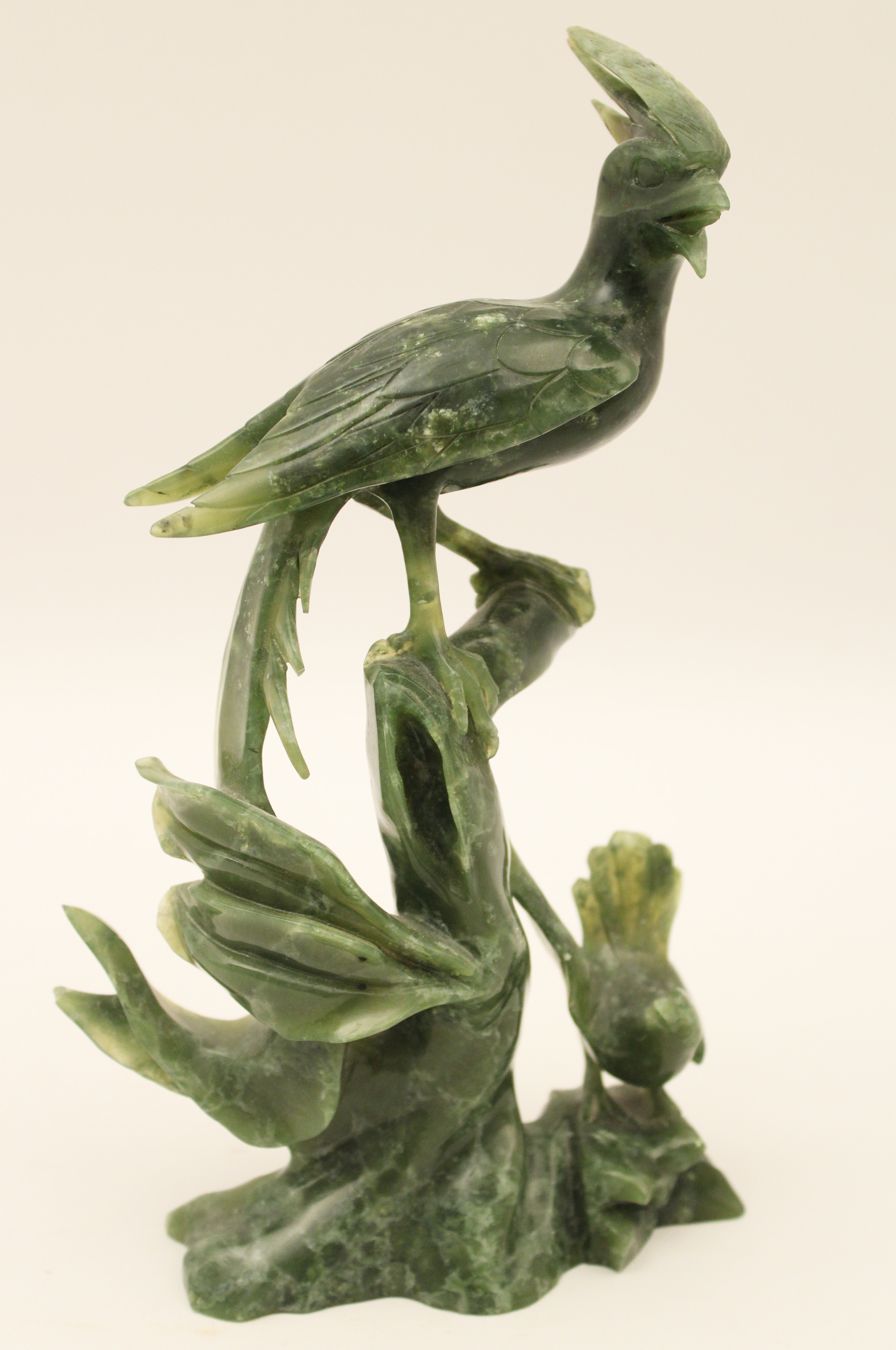 ORIENTAL GREEN JADEITE CARVING OF