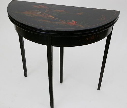 ORIENTAL HALF-ROUND CONSOLE TABLE