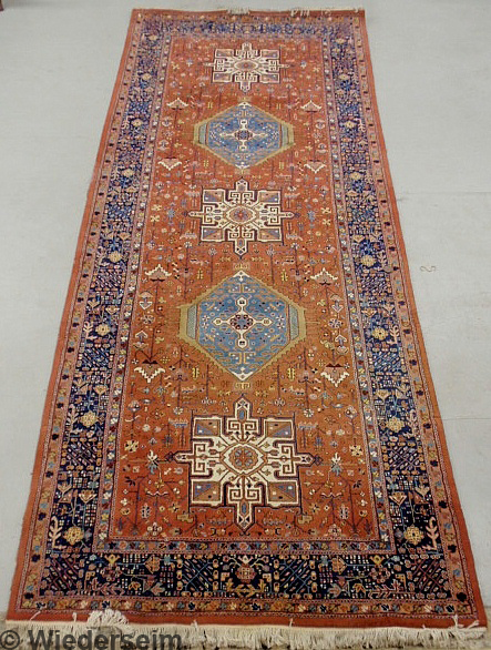 Oriental hall runner red field