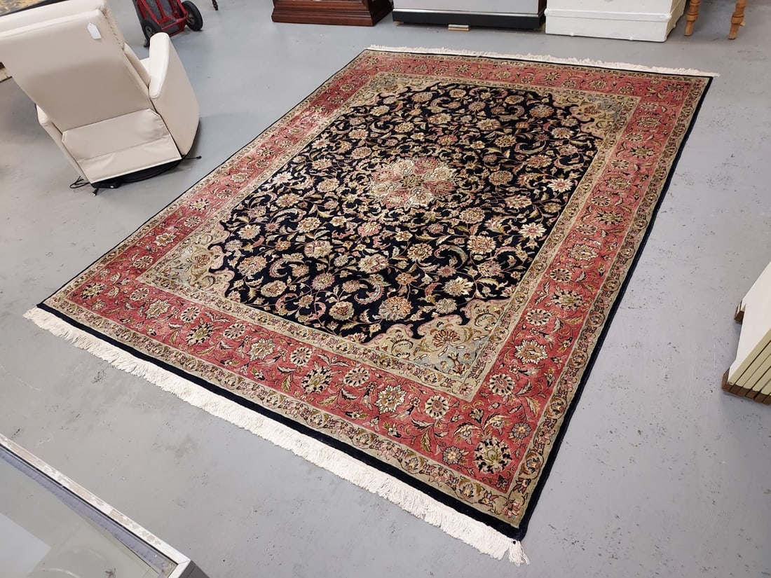 ORIENTAL HAND KNOTTED SILK RUG 8' X