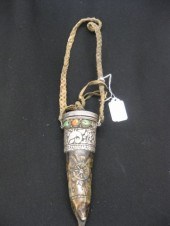 Oriental Jeweled Silver & Carv