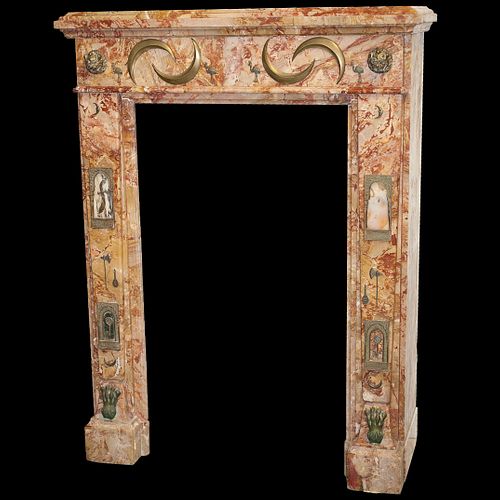 ORIENTAL MARBLE GILT BRONZE