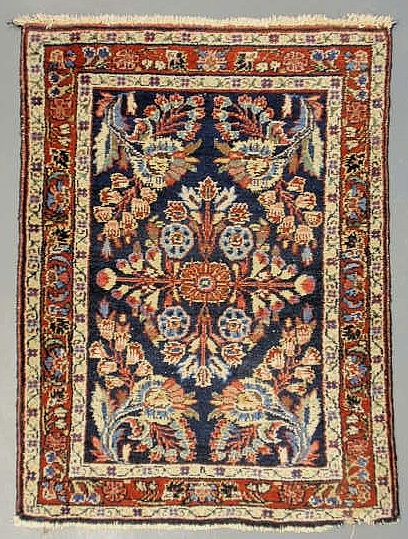 Oriental mat blue field and