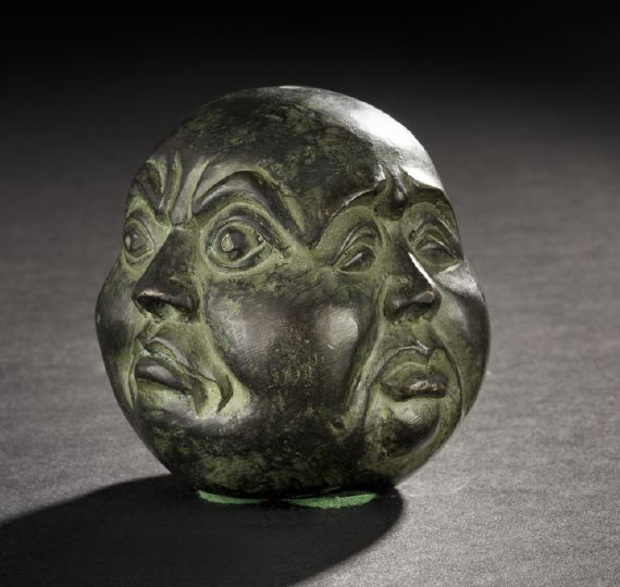 Oriental Molded Bronze Paperweight,