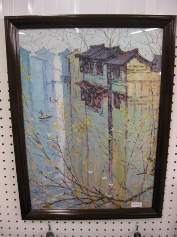 Oriental Oil Waterfront Scene