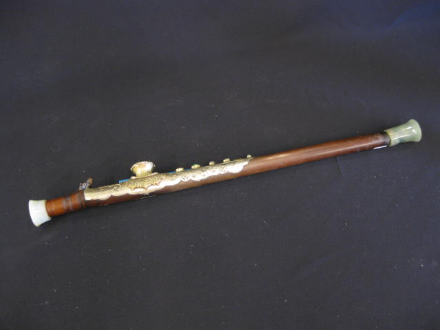 Oriental Opium Pipe carved jade