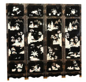 ORIENTAL PAINTED BLACK LACQUER