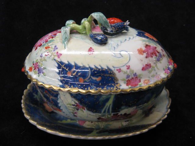 Oriental Porcelain Covered Dish &