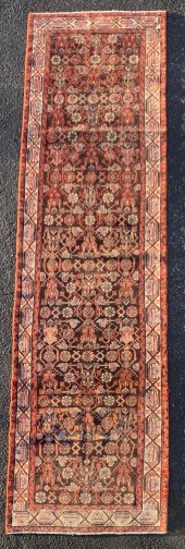 ORIENTAL RUG 3'7" X 13' MALAYE