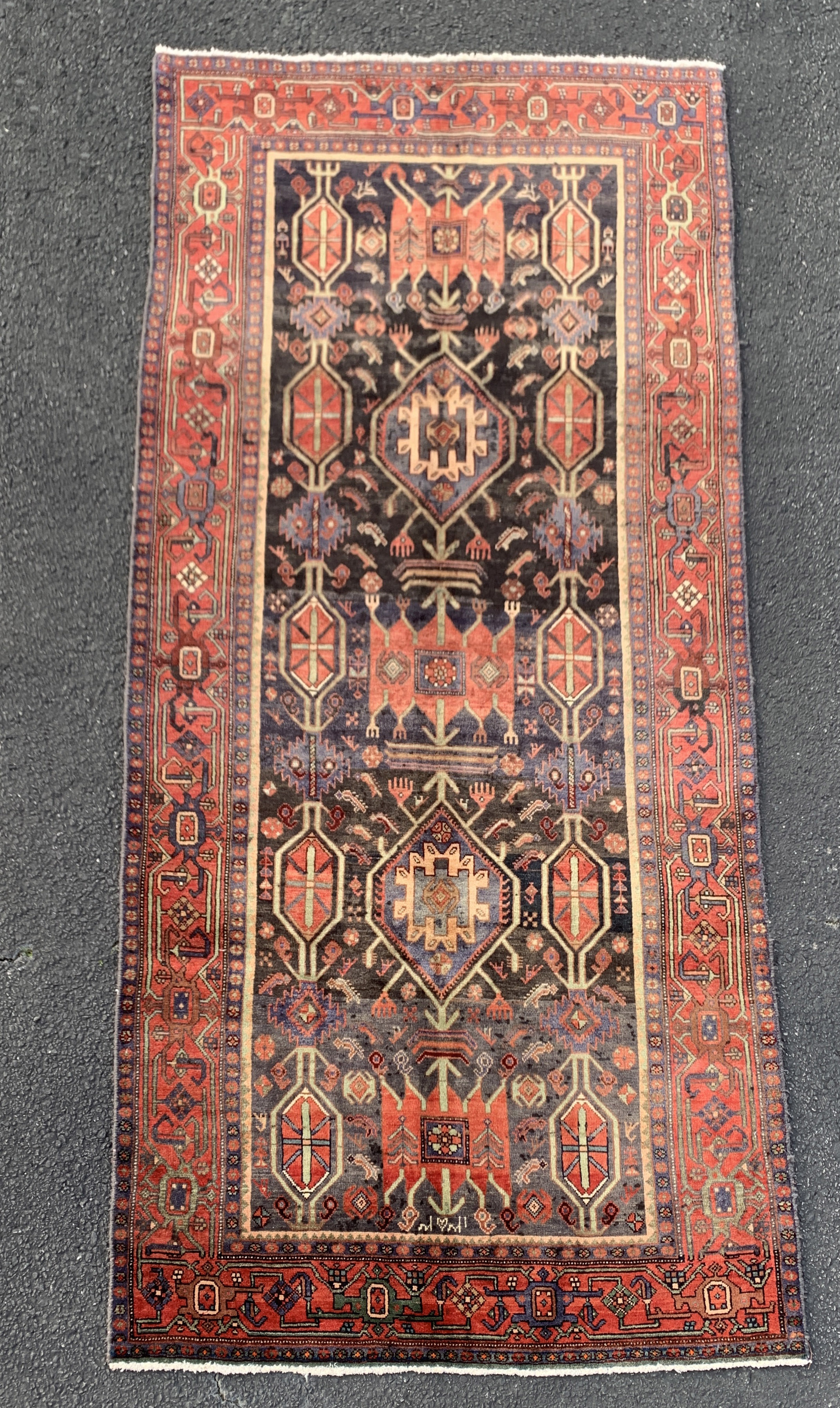 ORIENTAL RUG 4'6" X 9'10" BIJAR; 