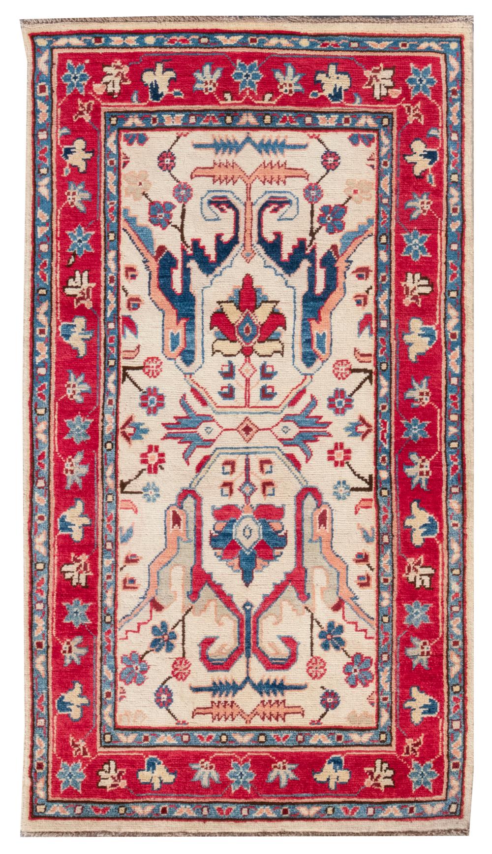 ORIENTAL RUG: CAUCASIAN DESIGN 2'8"