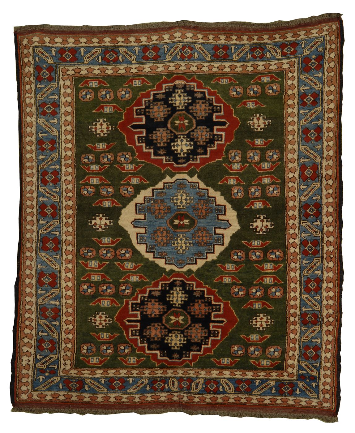 ORIENTAL RUG: CAUCASIAN DESIGN5'2 x