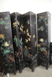 ORIENTAL SCREEN. Eight panel