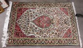 ORIENTAL SILK THROW RUG, 3' 5"