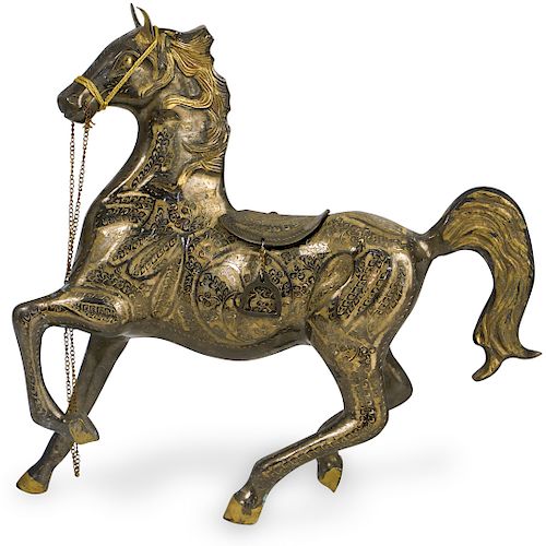 ORIENTAL SILVER OVERLAY BRASS