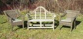 ORIENTAL-STYLE TEAK LAWN SETTE