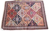 ORIENTAL THROW RUG, 3'3" X 4'6
