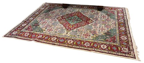 ORIENTAL THROW RUG, 5' 1" X 6'