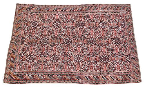 ORIENTAL THROW RUG, FLAT WEAVE,