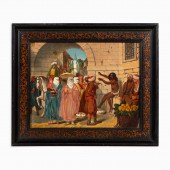ORIENTALIST CITYSCENE OIL ON B