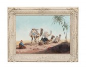 ORIENTALIST DESERT SCENE W/ CA