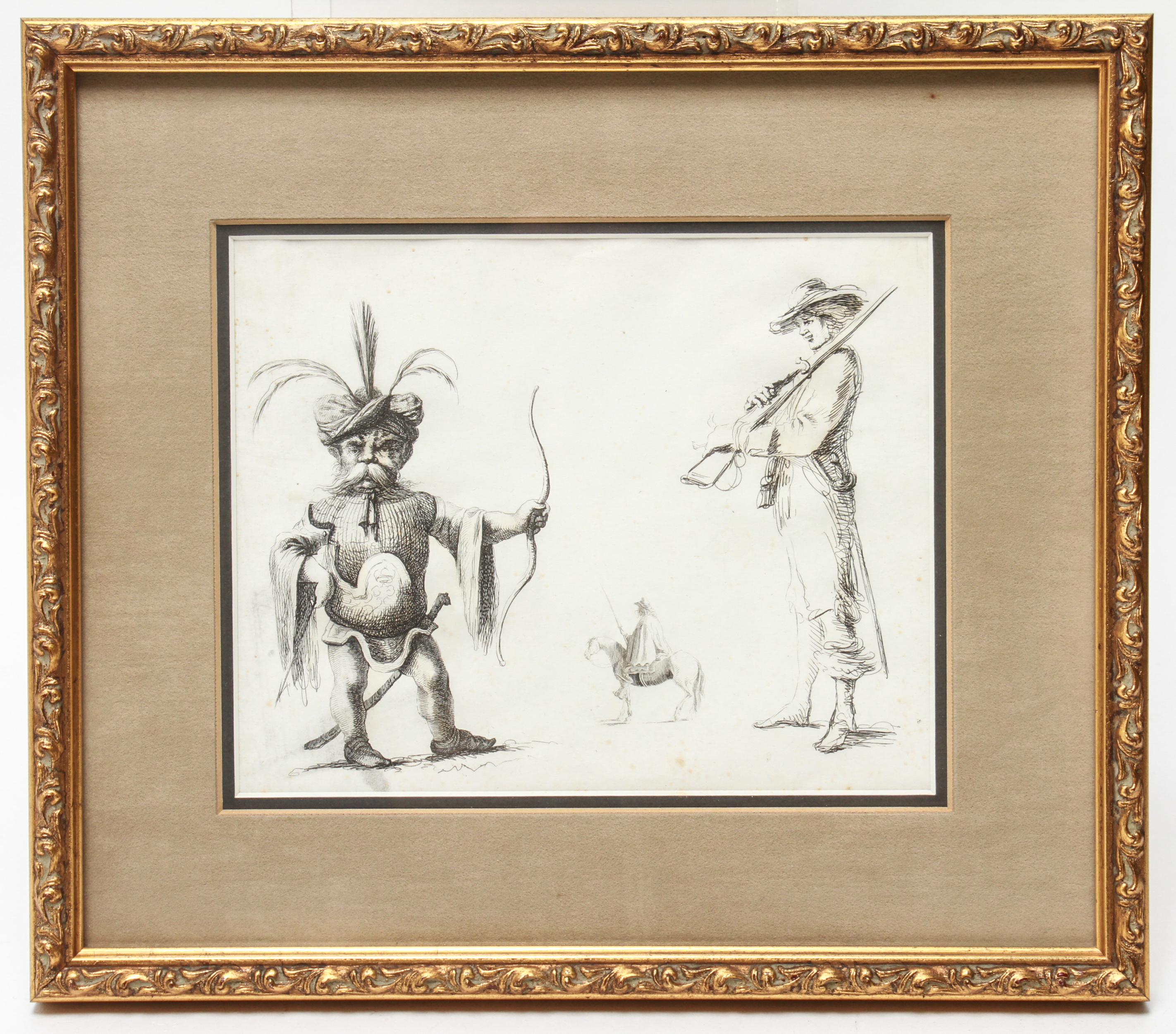 "ORIENTALIST MAN, HORSE, MAN W
