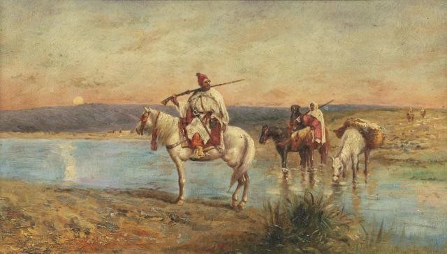 ORIENTALIST PAINTING ON PANEL,