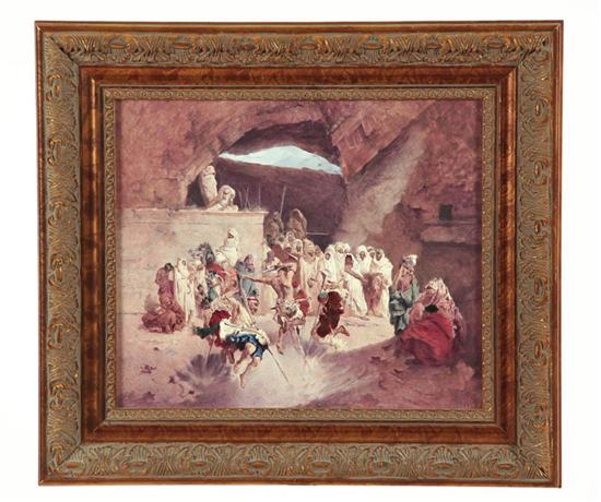 ORIENTALIST PAINTING ON PORCELAIN.