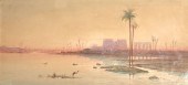 ORIENTALIST PAINTING TEMPLE OF