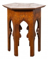 ORIENTALIST PYROGRAPHIC HEXAGO