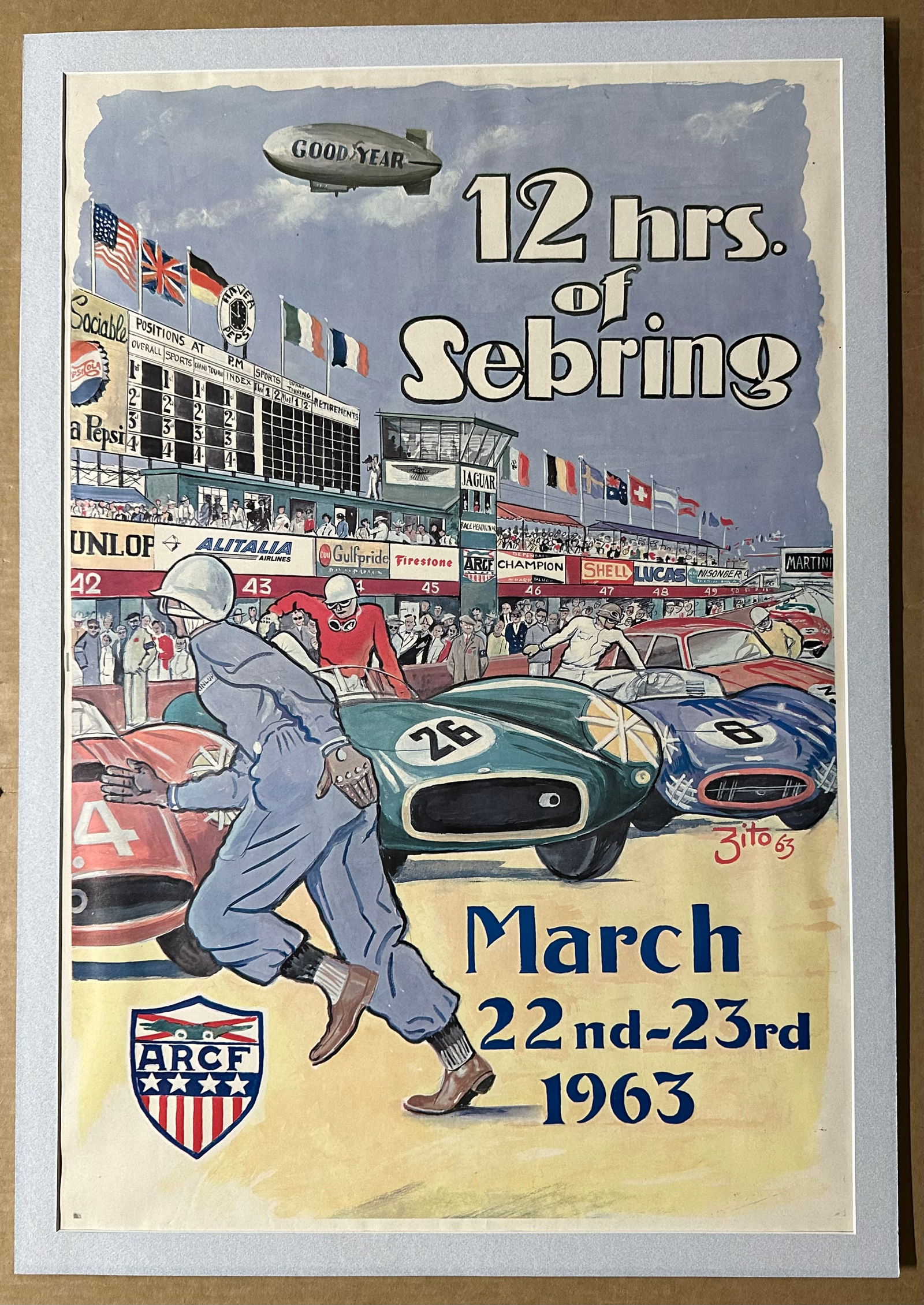 ORIGINAL 1963 SEBRING POSTER BY