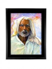 ORIGINAL "OM" OIL ON LINEN BY