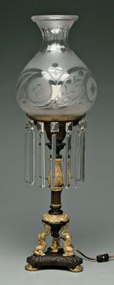 Ormolu mounted astral lamp,