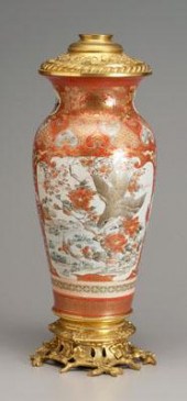 Ormolu-mounted kutani vase, ca