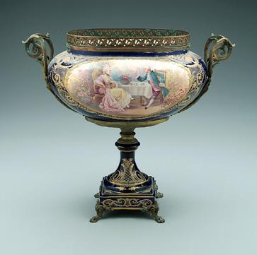 Ormolu mounted Sevres center