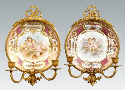 Ormolu mounted Sèvres plates:
