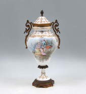 ORMOLU MOUNTED SEVRES URN: Sev