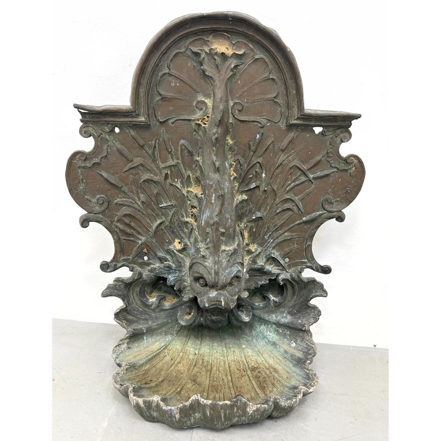 Ornate Antique Bronze Garden Wall