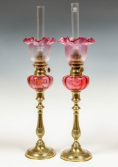 ORNATE BRASS AND CRANBERRY PEG