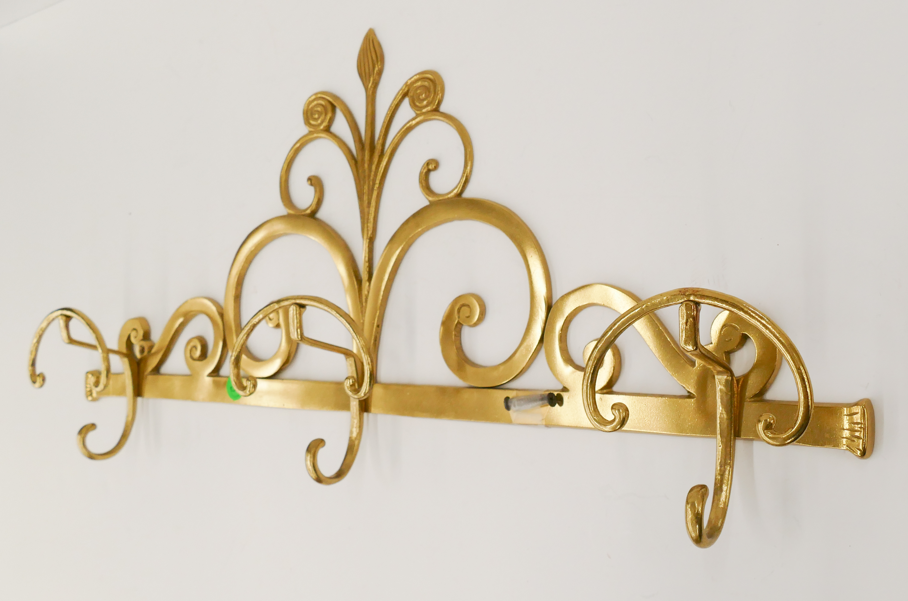Ornate Brass Wall Mounted Coat