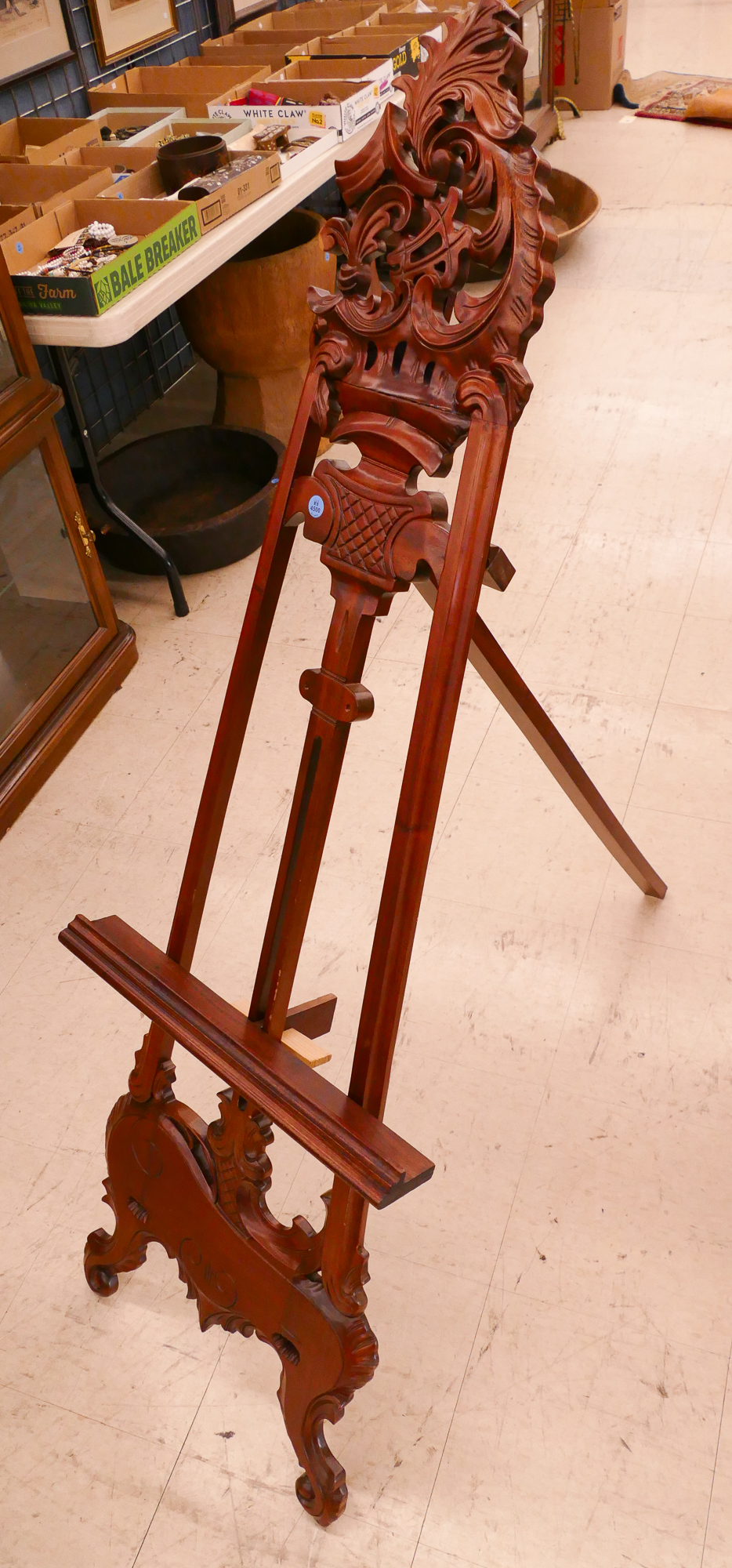 Ornate Carved Walnut Standing Art