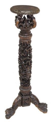 ORNATE CHINESE CARVED HARDWOOD