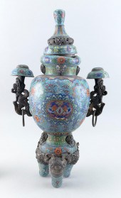 ORNATE CHINESE CLOISONNE ENAME