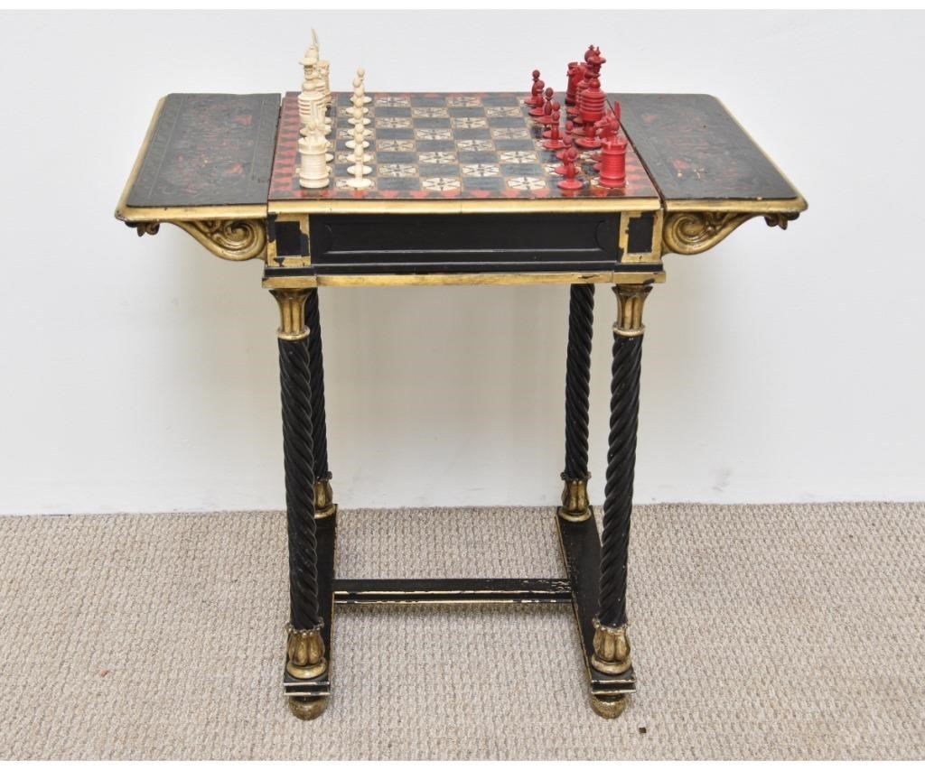 Ornate Continental chess board with